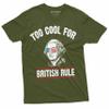 4th of July George Washington Too Cool for British Rules T-Shirt Independence Day USA Patriotic Mens Tee Shirt (Medium Military Green) view 1