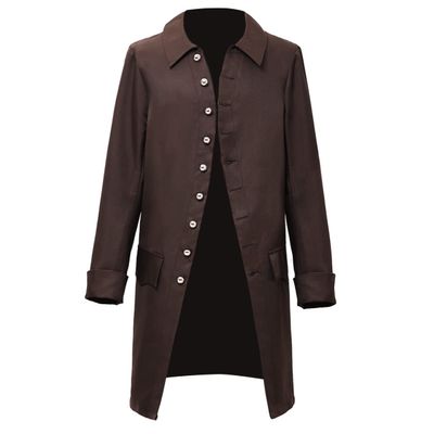 BLESSUME Steampunk Victorian Frock Coat Colonial Men Jacket (Brown, XX-Large)