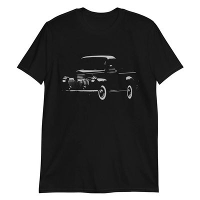 1945 Chevy Antique Pickup Truck Art Short-Sleeve Unisex T-Shirt Black