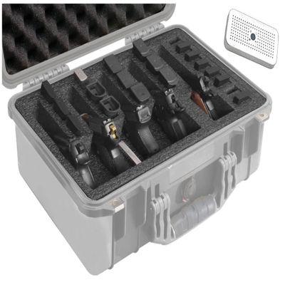 Case Club Foam Only: Fits Pelican 1500-5 Pistol Foam Set with Silica Gel Canister to Help Prevent Rust