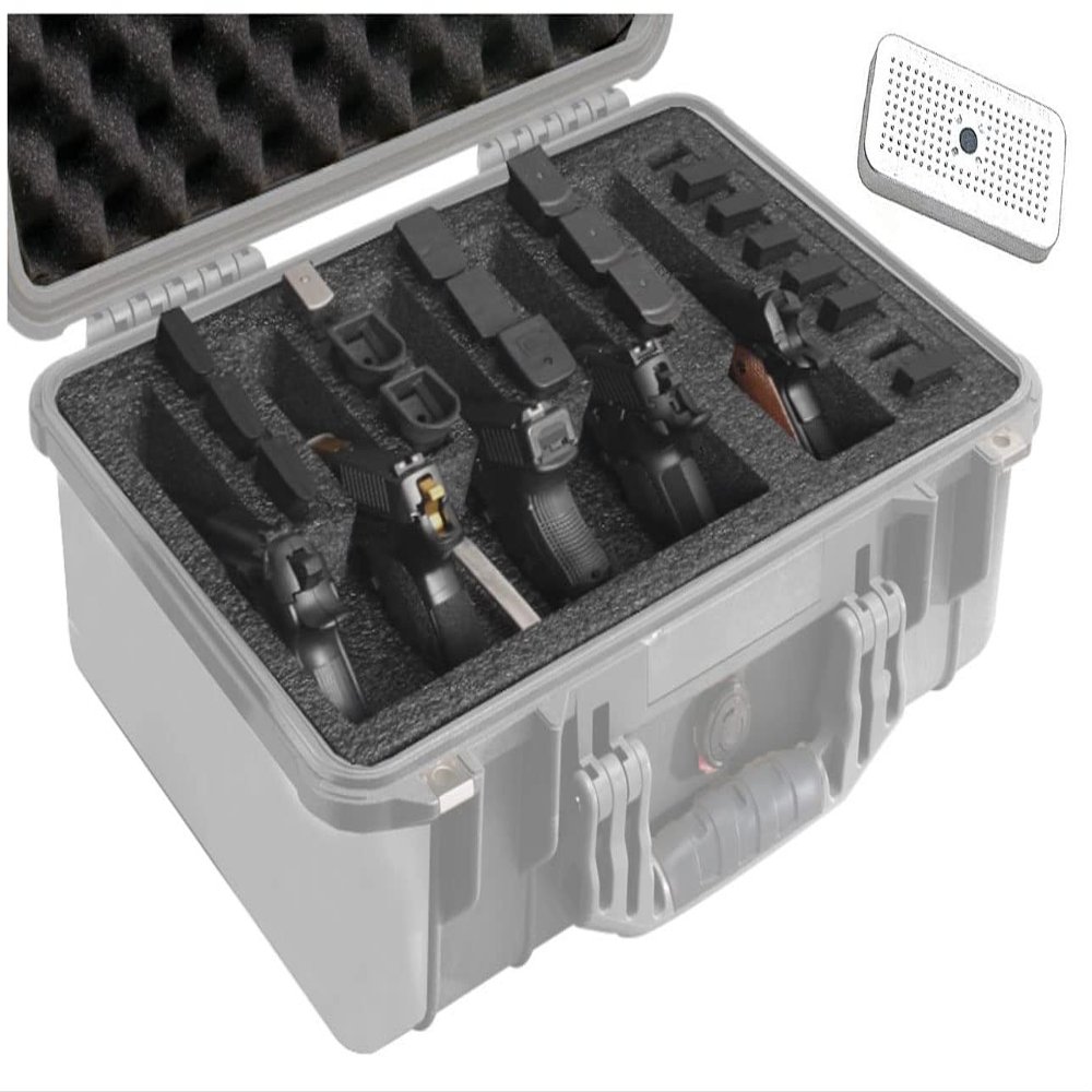 Case Club Foam Only: Fits Pelican 1500-5 Pistol Foam Set with Silica Gel Canister to Help Prevent Rust