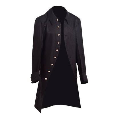 BLESSUME Steampunk Victorian Frock Coat Colonial Men Jacket (Black, XX-Large)
