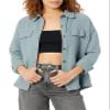 Crinkle Gauze Button Front Shirt Jacket view 1