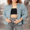 Crinkle Gauze Button Front Shirt Jacket view 3