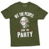 Fourth of July Partying T-Shirt We The People Like to Part Independence Day George Washington T-Shirt (X-Large Military Green) view 1