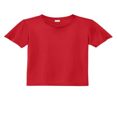 SPORT-TEK Youth PosiCharge Re-Compete Tee | Lightweight Short Sleeve Shirt for Boys & Girls, Kids' Athletic Summer Clothing True Red
