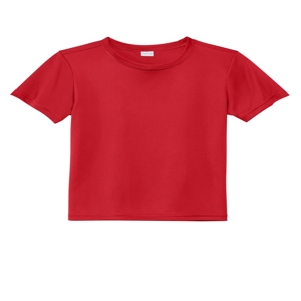 SPORT-TEK Youth PosiCharge Re-Compete Tee | Lightweight Short Sleeve Shirt for Boys & Girls, Kids' Athletic Summer Clothing True Red
