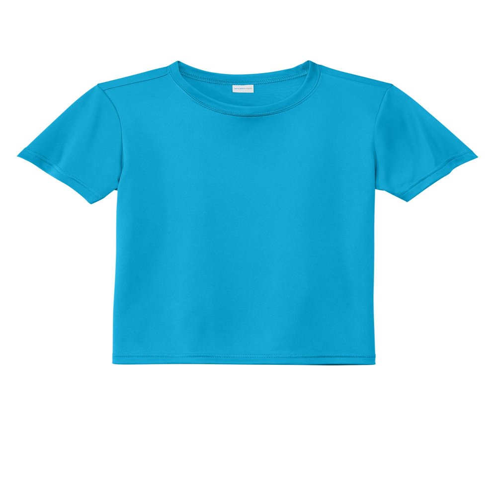 SPORT-TEK Youth PosiCharge Re-Compete Tee | Lightweight Short Sleeve Shirt for Boys & Girls, Kids' Athletic Summer Clothing Atomic Blue