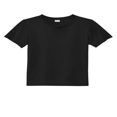 SPORT-TEK Youth PosiCharge Re-Compete Tee | Lightweight Short Sleeve Shirt for Boys & Girls, Kids' Athletic Summer Clothing Black