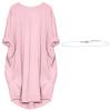 aromm Women Crew Neck T Shirt Dress Loose Casual Plus Size Midi Dress with Pockets Pink,L view 1