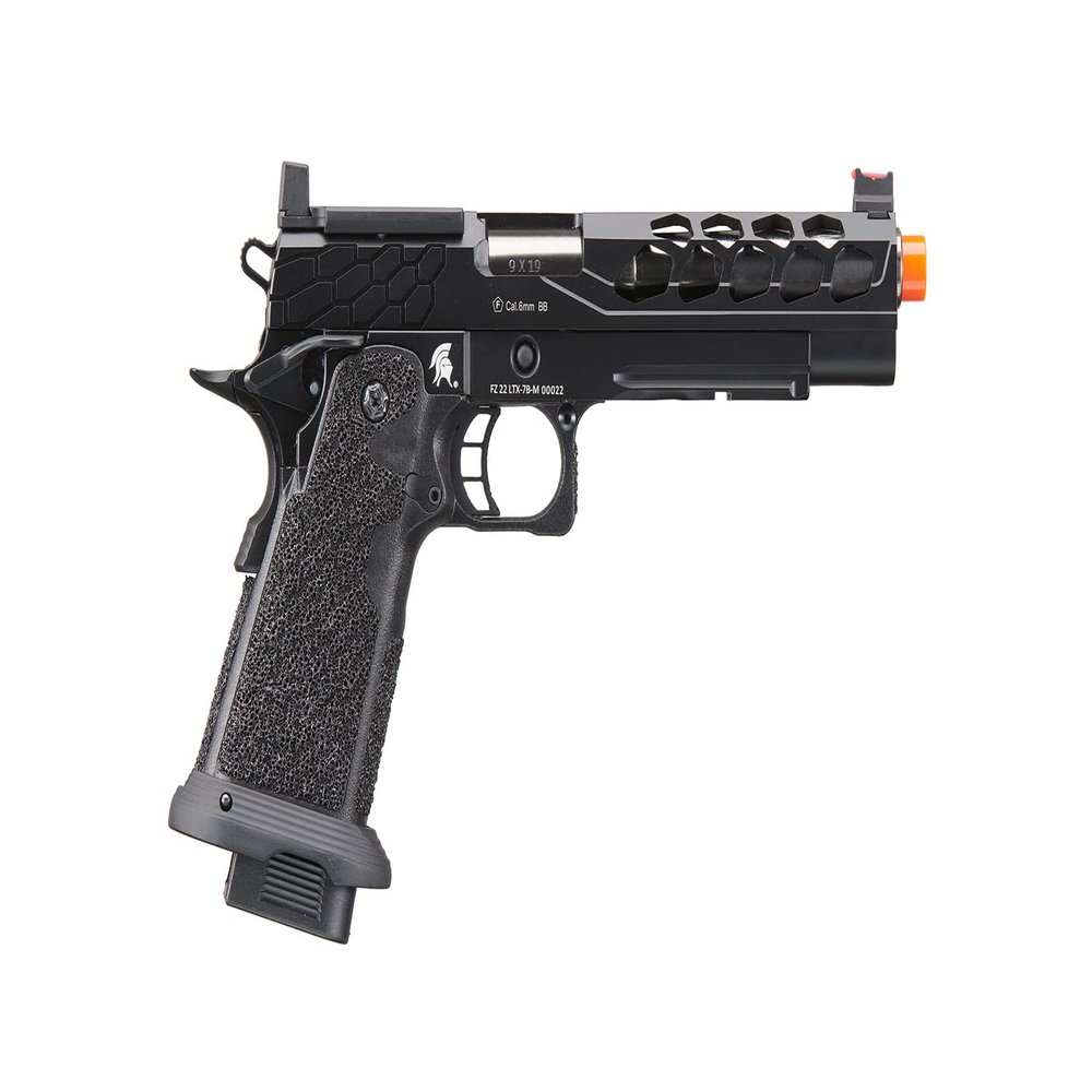 Lancer Tactical Airsoft Pistol STRYK Hi-Capa 5.1/4.3 Full Metal Gas Blowback 330 FPS (W/Red Dot Mount, Black, Hi-Capa 5.1)