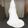 Women's Gothic Witch Dress Plus Size Hooded Floor Length Dresses Victorian Renaissance Corset Dress Halloween Costume White view 3