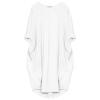 aromm Women Crew Neck T Shirt Dress Loose Casual Plus Size Midi Dress with Pockets White,S view 3