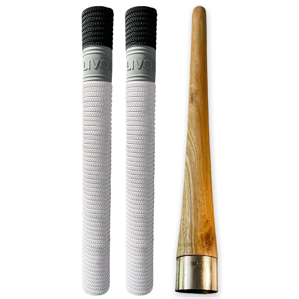 LIVOX Cricket Bat Two Grips With One wooden Grip Cone Super Tacky (Pack of 3)