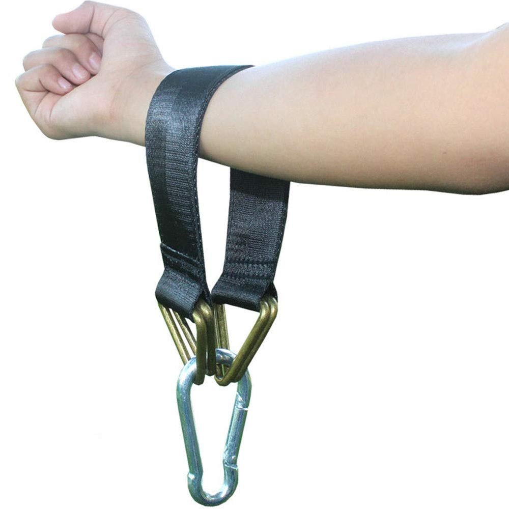Heavy Punching Bag Strap Hanger, Boxing Bag Horizontal Bar Lanyard with Stainless Steel Hook, Fitness Equipment Sandbag Wall Bracket Nylon Hanging Strap (Color : Black, Size : 39cm)