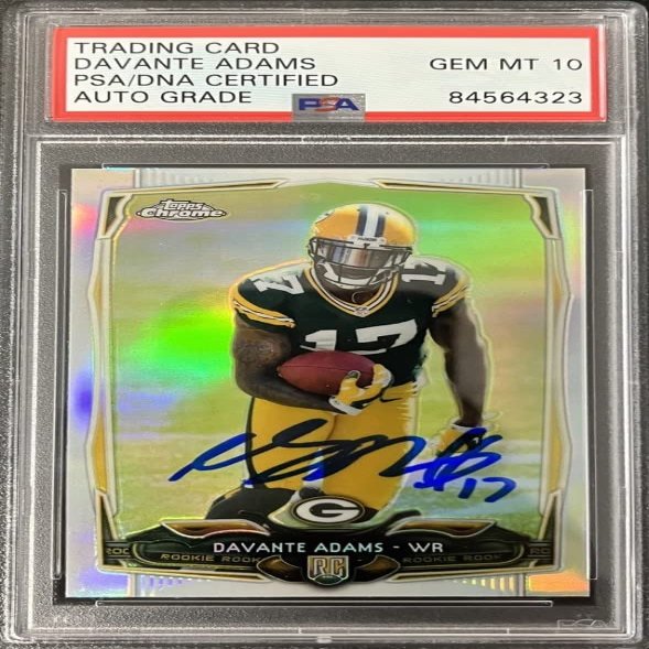 Davante Adams 2014 Topps Chrome Autograph Refractor Rookie Card #114 PSA/DNA 10
