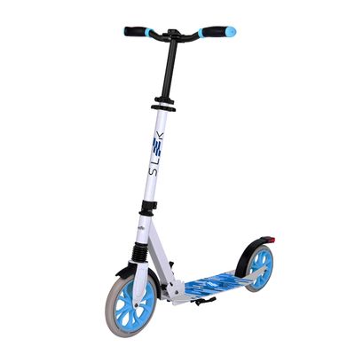 SereneLife Kick Scooter for Adults, Teens, and Kids 2-Wheel Folding Scooter with Adjustable T-Bar, Anti-Slip Alloy Deck, Carry Strap, White