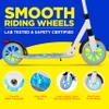 SereneLife Kick Scooter for Adults, Teens, and Kids  2-Wheel Folding Scooter with Adjustable T-Bar, Anti-Slip Alloy Deck, Carry Strap, White view 3