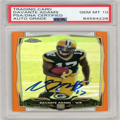 Davante Adams 2014 Topps Chrome Autograph Orange Refractor Rookie Card #114 PSA/DNA 10