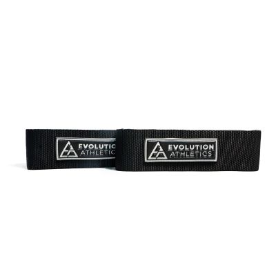 Evolution Athletics Extreme Sport Lifting Straps for Strong, Secure Weightlifting, Powerlifting, Strength Training Grip, Heavy-Duty Material for Durability, 24.75" L x 1.5" W, Black, One Pair