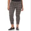 Briggs New York Women's High Rise Skinny Knit Ponte Pant, Brown Plaid, 10 view 1