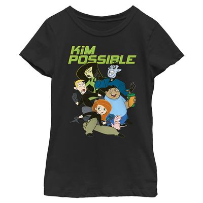 Disney Girl's Kim Possible Call Me Beep Me Kim T-Shirt - Tahiti Blue - X Small