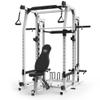 Marcy 3 in 1 Smith Machine Home Gym System with Upper and Lower Dual Cable Crossovers and Adjustable Bench for Full Body Training, Black view 1