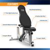Marcy 3 in 1 Smith Machine Home Gym System with Upper and Lower Dual Cable Crossovers and Adjustable Bench for Full Body Training, Black view 2