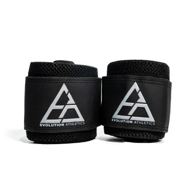 Evolution Athletics Sport Wrist Wraps with Thumb and Belt Loops for Weightlifting, Powerlifting or Strength Training, Durable Support, Custom Fit, 30-Inch, Black, One Pair