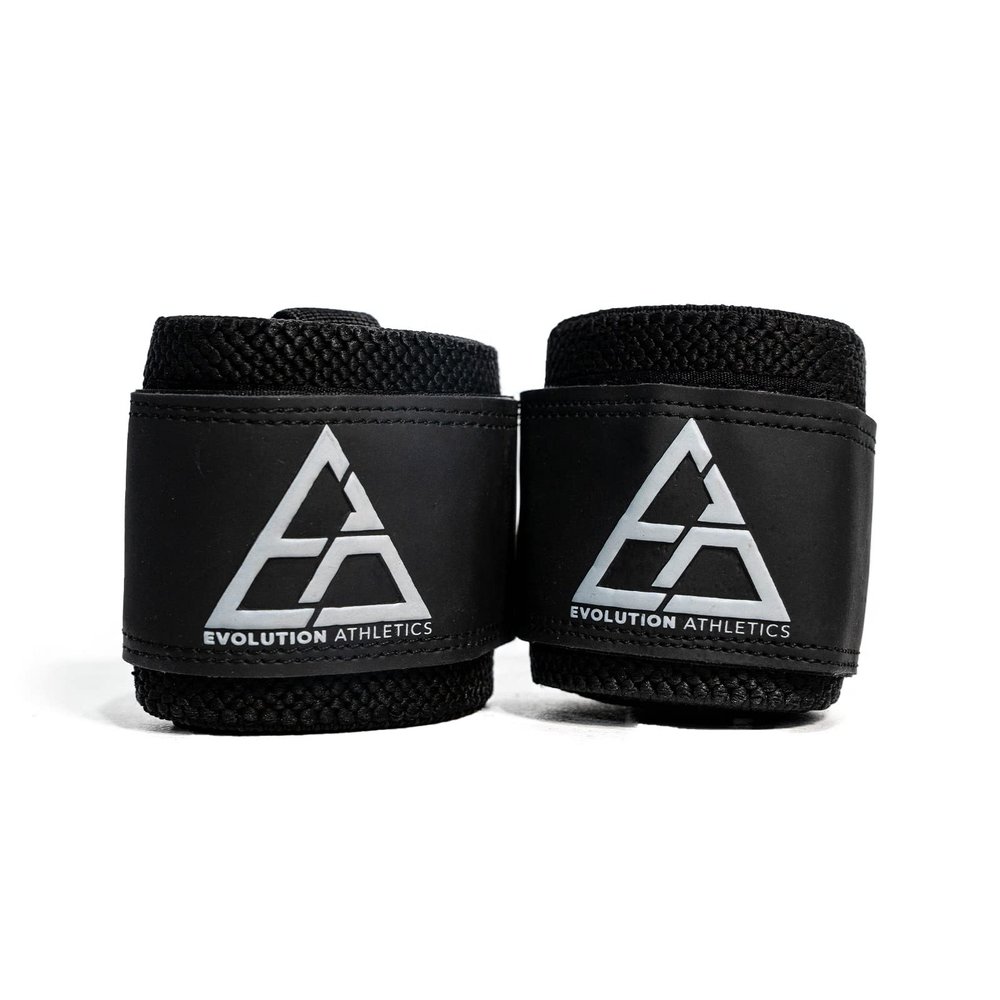 Evolution Athletics Sport Wrist Wraps with Thumb and Belt Loops for Weightlifting, Powerlifting or Strength Training, Durable Support, Custom Fit, 30-Inch, Black, One Pair