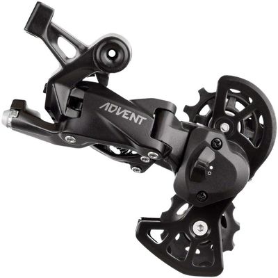 microSHIFT | Advent Super Short Rear Derailleur | 9 Speed | Super Short Cage | Black | with Clutch