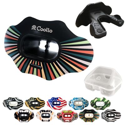 COOLLO SPORTS Lip Guard Mouthguard MAXX/Might Football and High Impact Sports Lip Protector for Adults & Youth (Strap Included) (Spectrum -(One Layer), with Case (Adult 8+))