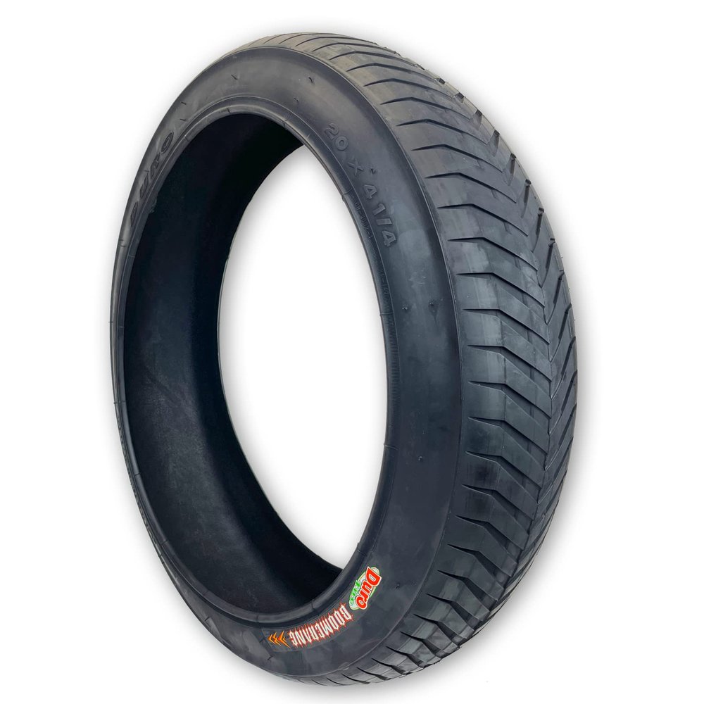 Duro Tire 20x4.25 Boomerang Fat Bike Tire, Semi Slick Beach Cruiser Chopper Fat Bike Tire, Black
