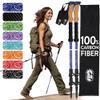 100% Carbon Fiber Trekking Poles by USA Brand - Ultra Strong Lightweight Collapsible Hiking Poles with Cork and EVA Foam Grips & Quick Adjustable Flip Locks view 1