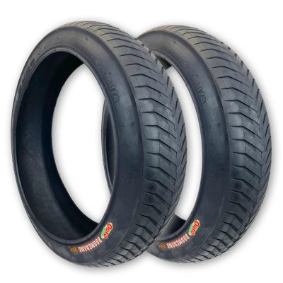 Two Duro Tire 20x4.25 Boomerang Fat Bike Tires, Semi Slick Beach Cruiser Chopper Fat Bike Tires Black 20 x 4.25