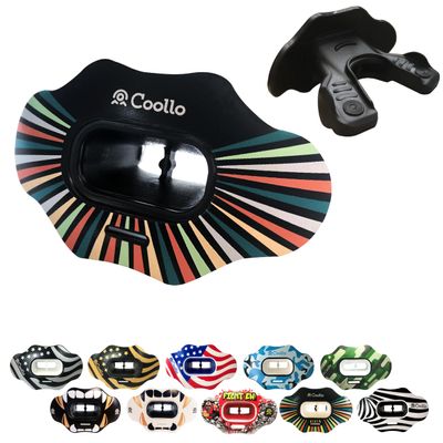 COOLLO SPORTS Lip Guard Mouthguard MAXX/Might Football and High Impact Sports Lip Protector for Adults & Youth (Strap Included) (Spectrum -(One Layer), Without Case (Adult 8+))