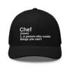 Funny Chef Gift - BBQ Gifts for Men - Grill Gifts for Men - Grilling Gifts - Mom Kitchen Trucker Cap Mesh Hat Black view 1