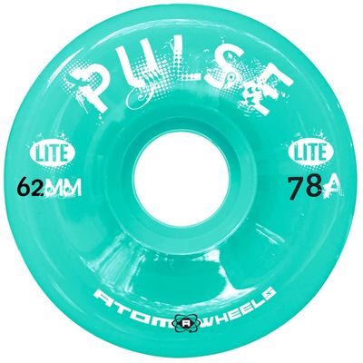 Atom Skates Quad Roller Wheels/Outdoor/Hardness 78A / 62x33 Mint Pulse Lite / 2 Packs - 8 Wheels