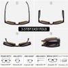 Joopin Square Tortoise Folding Sunglasses Designer Oversized Brown Foldable Sun Glasses Polarized UV400 Fold Up Shades for Women Men view 3