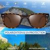 Joopin Square Tortoise Folding Sunglasses Designer Oversized Brown Foldable Sun Glasses Polarized UV400 Fold Up Shades for Women Men view 4