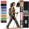 100% Carbon Fiber Trekking Poles by USA Brand - Ultra Strong Lightweight Collapsible Hiking Poles with Cork and EVA Foam Grips & Quick Adjustable Flip Locks view 1
