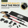 100% Carbon Fiber Trekking Poles by USA Brand - Ultra Strong Lightweight Collapsible Hiking Poles with Cork and EVA Foam Grips & Quick Adjustable Flip Locks view 2