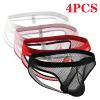 Briefs 4PC Men's Breathable Sexy Underpants Boxer Mesh Underwear Christmas Lingerie Costume for Women (Multicolor, M) view 2