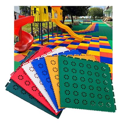 16 PCS Modular Interlocking Floor Tiles, Kindergarten Playground Park DIY Puzzle Sports Floor, Anti-Skid and Wear-Resistant25CM (Color : Red, Size : 16PCS)