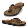 Zullaz - Byron Orthotic Flip Flops for Men, Stylish & Comfortable Orthopedic Sandals with Biomechanical Arch Support Genuine Leather Strap (Tan - Size 13) view 1