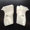 [BMPL**] Pearl White Resin Gun Grips Compatible Replacement for Bersa Thunder .380 Hardwood Wood Smooth Handmade Gift view 1
