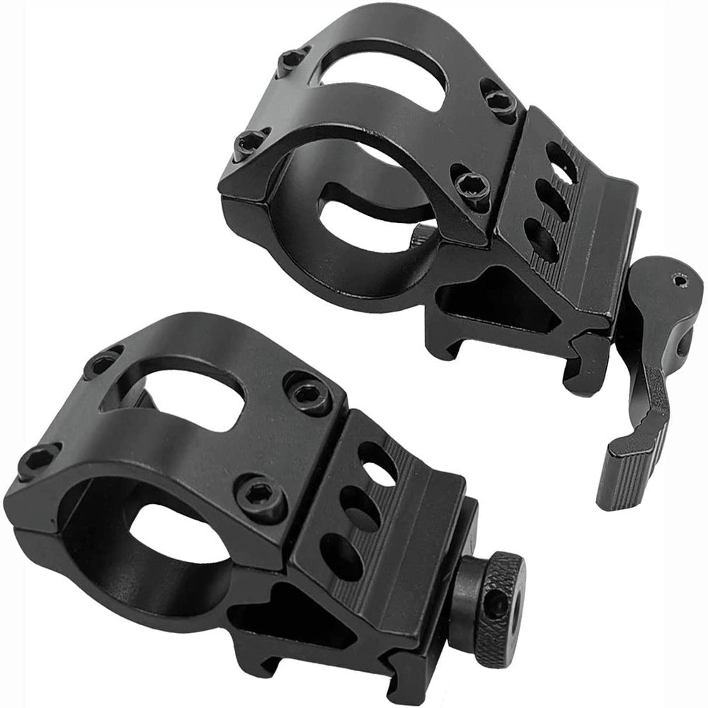 TOCNGAEK 1" Offset Tactical Flashlight Mount and 1" Offset Quick Release Flashlight Mount 2Pack