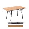 Camping Folding Table Portable Storage Adjustable Height Wooden Roll Up Table Lightweight and Stable Picnic Hiking Outdoor Furniture view 1