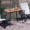 Camping Folding Table Portable Storage Adjustable Height Wooden Roll Up Table Lightweight and Stable Picnic Hiking Outdoor Furniture view 2