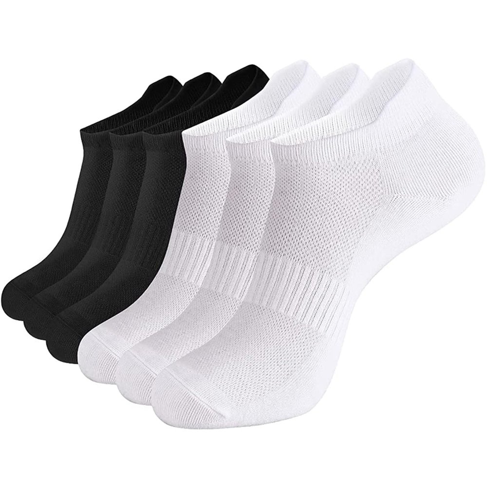 brookhaus Women Low Cut No Show Running Socks 6 Pairs - Cushioned Arch Support, Moisture Wicking Athletic Ankle Socks